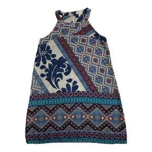 Monteau Girl Sheath Dress Sleeveless Razor Back Maxi Boho Print Size 10